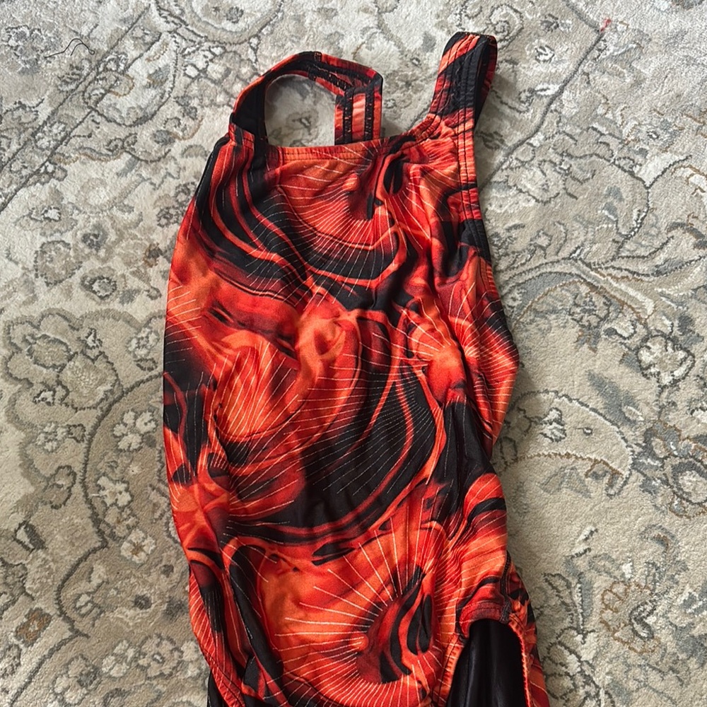 Speedo Fiery Red and Black Swimsuit